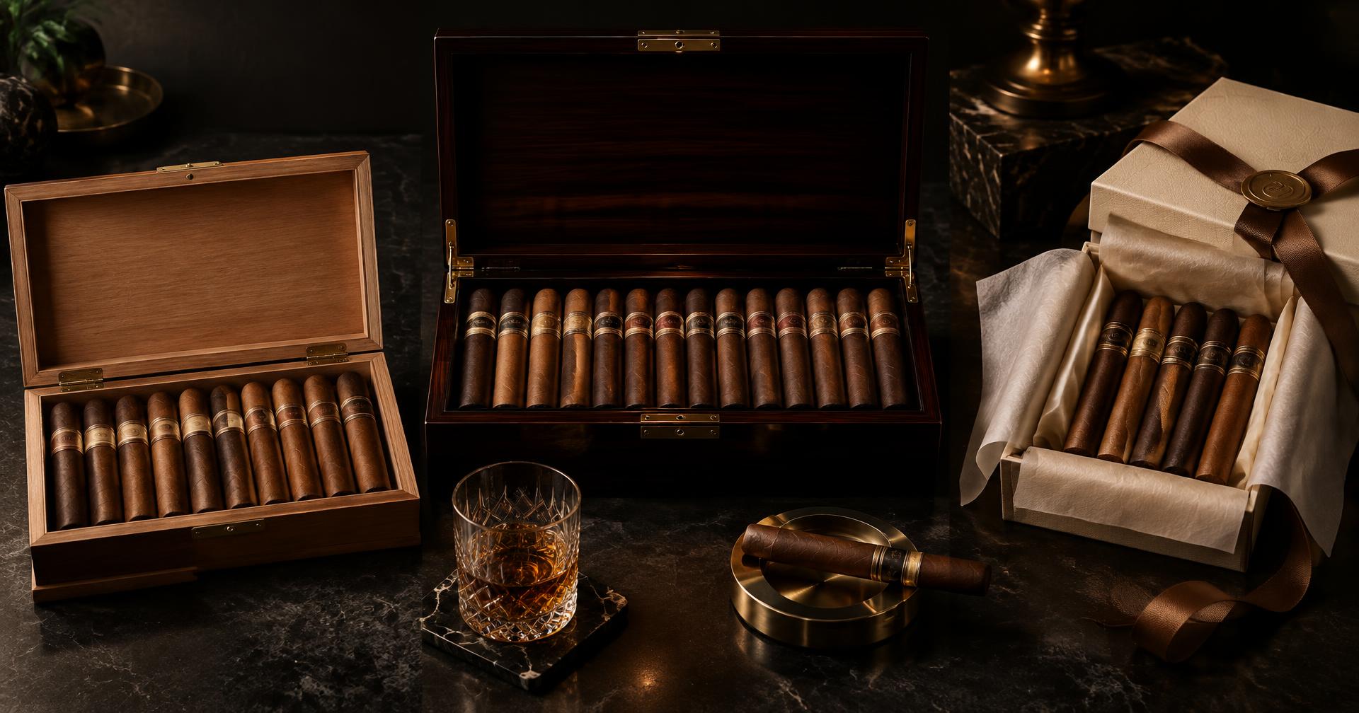 Luxury cigar collection presentation